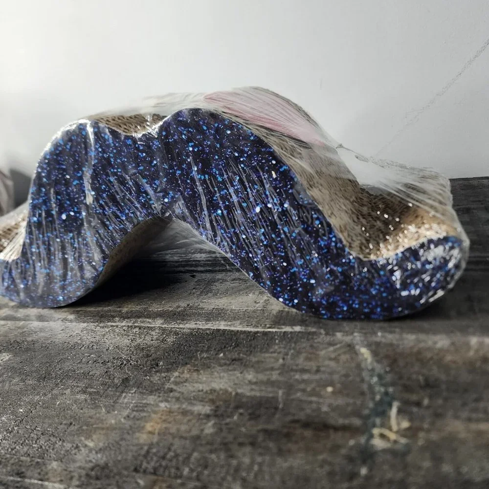 NIB Blue Mustache Pet Cat Scratcher